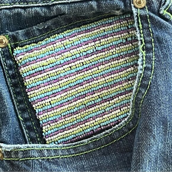 LRG Jeans Size 40 Baggy Hip Hop Streetwear Retro Denim Beaded Embroidered - Picture 3 of 14